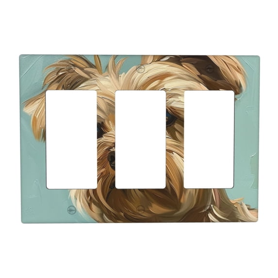 Cute Doggie Switch Cover Decorative Wall Plate 3-Gang Standard Size