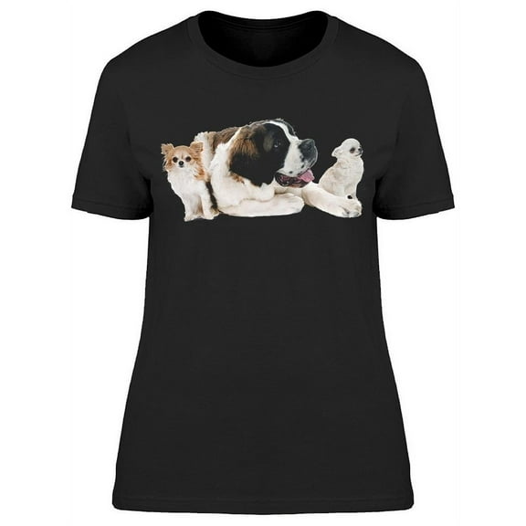 Cute Dogs And St. Bernard T-Shirt Women -Image by Shutterstock, Female Small