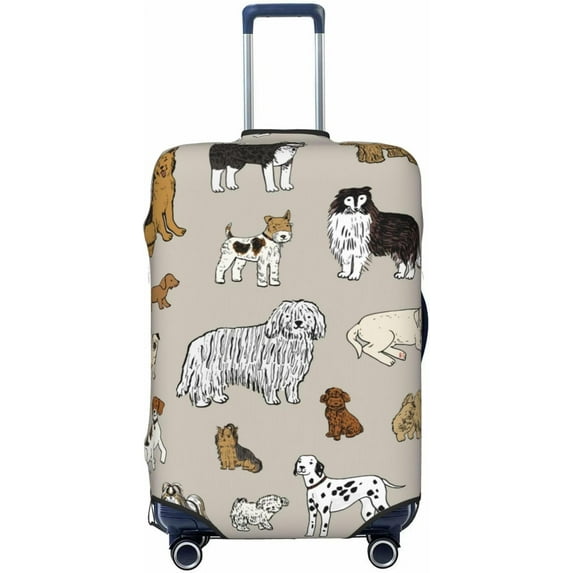 Cute Dogs Animal Luggage Suitcase Covers Elastic Washable Luggage Protector Travel Suitcase Protective Cover For Kid And Adult, Xl (Fit 30-32 Inch Luggage)