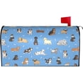 thumbnail image 1 of Cute Dogs Blue Background Mailbox Cover Magnetic Waterproof Mail Wraps Post Letter Box Covers for Outdoor Garden Use 21x18 in, 1 of 5