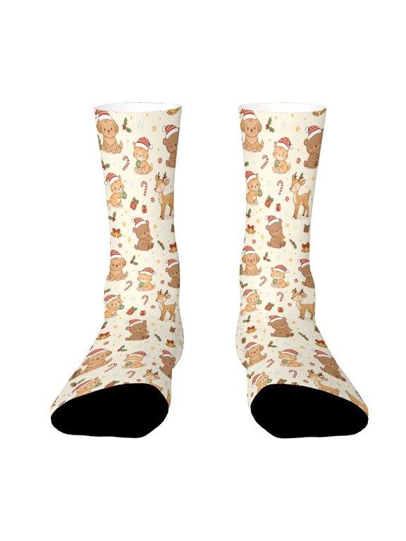 Cute Dogs Deers Cats Funny Novelty Crew Socks for Women Men Sports