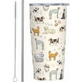 thumbnail image 1 of Cute Dogs Doodle Style 20oz Travel Tumbler With Lid And Straw, Stainless Steel Tumblers Insulated Coffee Cup Mug Gift For Men Women, 1 of 6