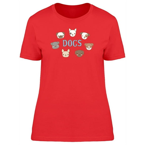 Cute Dogs Doodles Cartoon T-Shirt Women -Image by Shutterstock, Female Small