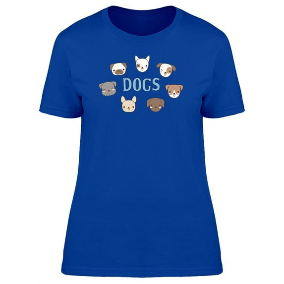 Cute Dogs Doodles Cartoon T-Shirt Women -Image by Shutterstock, Female x-Large
