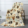 thumbnail image 1 of Cute Dogs Fleece Blanket - Soft Cozy Plush Throw Blanket for Adults women men, Lightweight Warm Flannel Sherpa Blanket for Couch Bed Sofa, Gift for Dog Lovers 80"x60", 1 of 5