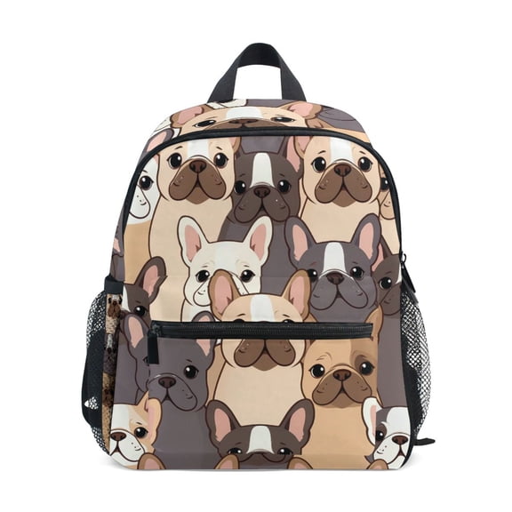 Cute Dogs Frenchie Mini Backpack Cute Small Backpack with Chest Strap and Whistle Ages 3-8