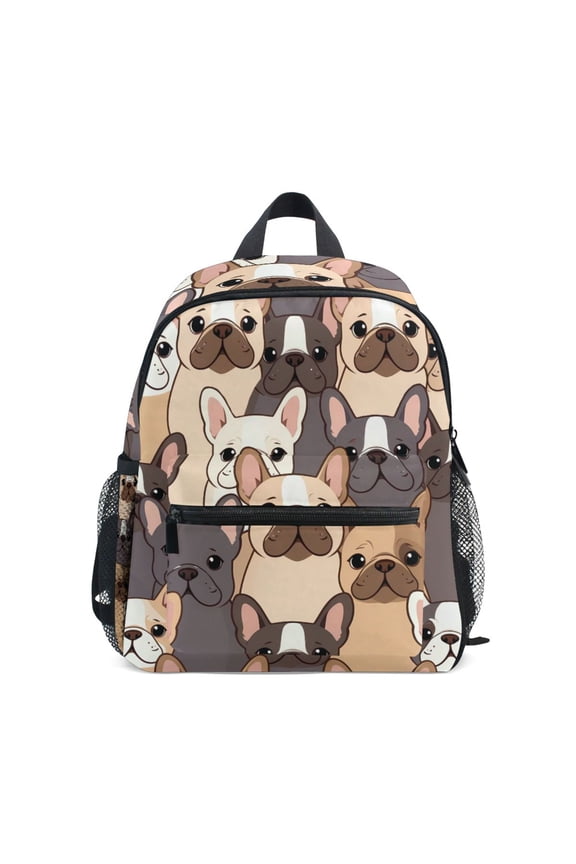 Cute Dogs Frenchie Mini Backpack Cute Small Backpack with Chest Strap and Whistle Ages 3-8