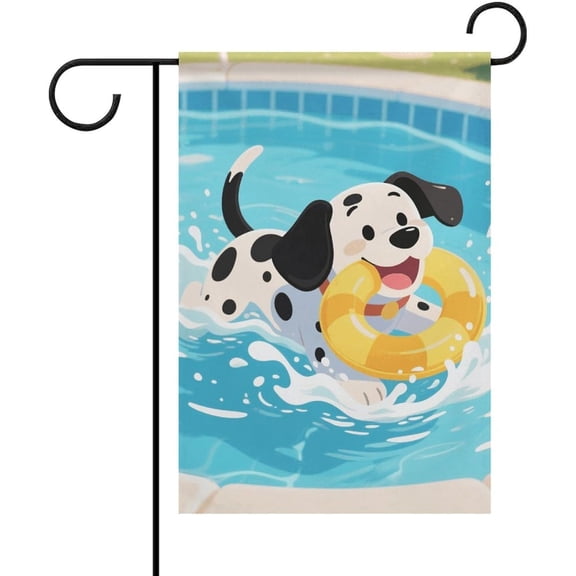 Cute Dogs Garden Flag 12x18 Inch - Double Sided Yard Flags for Outside, Fade-Resistant Polyester Yard Banner Seasonal Outdoor Flag for Patio Lawn Home Decor