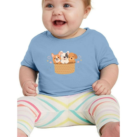 Cute Dogs In Basket T-Shirt Infant -Image by Shutterstock, 12 Months