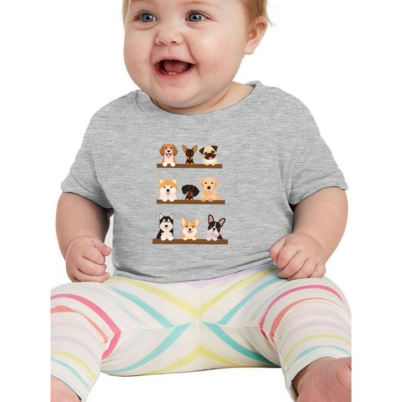 Cute Dogs On Shelves T-Shirt Infant -Image by Shutterstock, 18 Months