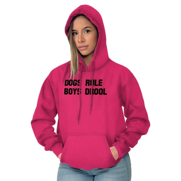 Cute Dogs Rule Boys Drool Pet Owner Women Plus Size Graphic Pullover Hoodie Brisco Brands 3X