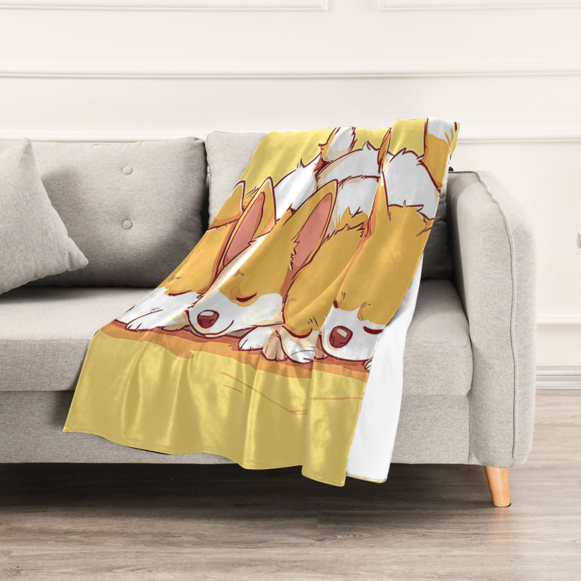Cute Dogs Sleeping Throw Blanket 60" x 90" Soft and Warm Blankets for Couch Sofa and Bed