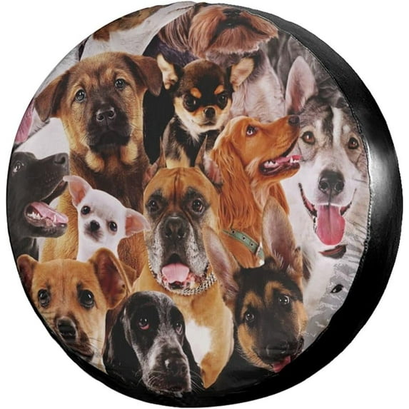 Cute Dogs Spare Tire Covers for RV Trailer SUV Truck and Many Vehicle, Wheel Covers Sun Protector Waterproof