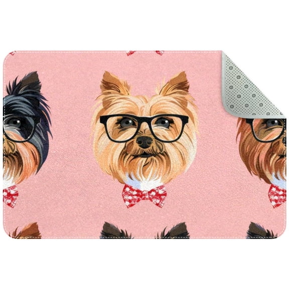 Cute Dogs Wearing Sunglasess Entryway Rug, 2x3 Area Rug Indoor Door Mat Non-slip Washable Floor Carpet Rug for Bedroom Office Dining Room Bathroom