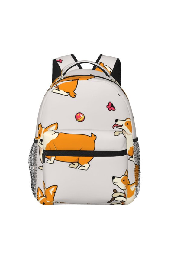 Cute Dogs Welsh Corgi Laptop Backpack Travel Rucksack for Teens Adults, Fits 15-inch Notebook