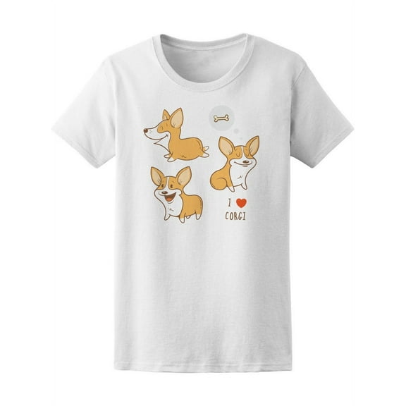 Cute Dogs Welsh Corgi Pembroke T-Shirt Women -Image by Shutterstock, Female x-Large