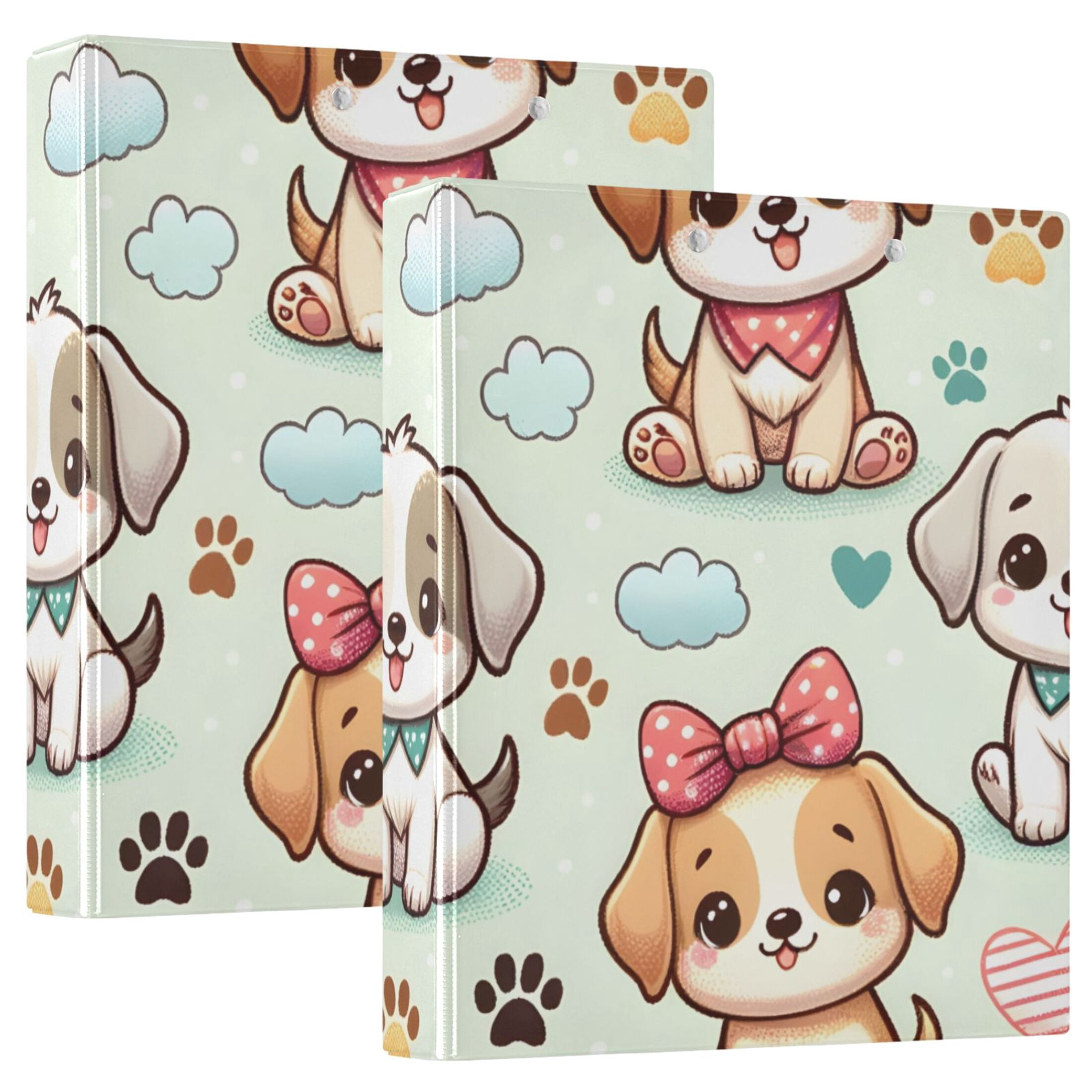 Cute Dogs and Claws 3 Ring Binders 1.5 inch Hardcover File Folders with ...