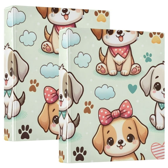 Cute Dogs and Claws 3 Ring Binders 1.5 inch Hardcover File Folders with Interior Pockets A4 Size Organizer for School Office Hospital
