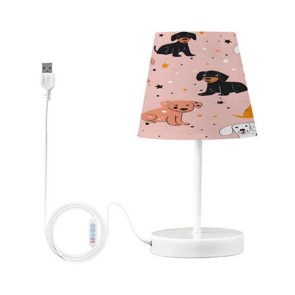 Cute Dogs and Star Desk Lamp LED Table Nightstand Lamps with 3 Color Temperatures for Home Bedroom Living Room Decor 6x11
