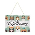 thumbnail image 1 of Cute Dogs with Sunglasses Welcome Sign Front Door PVC 14x10 inch Hanger Hello Sign Farmhouse Wall Porch Home Outside Decor, 1 of 6