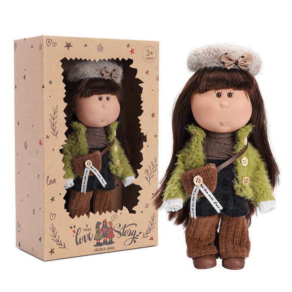 Cute Doll Figurine 9.5 Inch with Gift Box Packaging, Decorative Gift Display