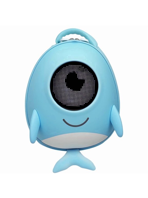 Smart LED Backpack, Cute 3D Dolphin Programmable App Controlled LED Screen Mini Daypack, Waterproof Hard Shell Light Up Travel Bag Gift