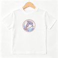 thumbnail image 1 of Cute Dolphin Girls Graphic Tee, Funny Cartoon Sea Animal Ocean 100% Cotton Kids Short Sleeve T-Shirt, 1 of 5