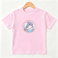 thumbnail image 1 of Cute Dolphin Girls Graphic Tee, Funny Cartoon Sea Animal Ocean 100% Cotton Kids Short Sleeve T-Shirt, 1 of 5