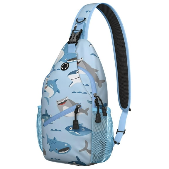 Cute Dolphin and Nautical Ocean Life Design Lightweight Travel Sling Backpack Durable Multipurpose Crossbody Bag Ideal for Tropical and Marine Adventures