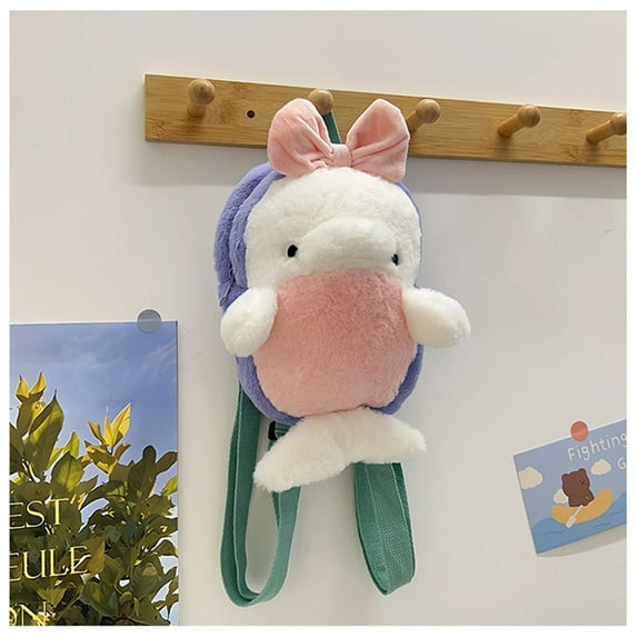 Cute Dolphin Plush Backpack, Soft Stuffed Animal Shaped Bag For Teens & S, Stylish Cartoon Animal Design, Daily Use Shoulder Bag, Casual Outing Travel Purse