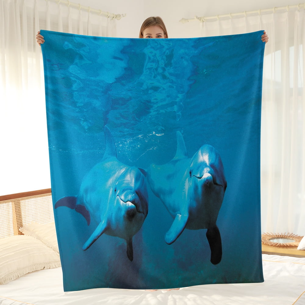 Cute Dolphin Throw Blanket Just A Girl Who Loves Dolphins Ultra Soft