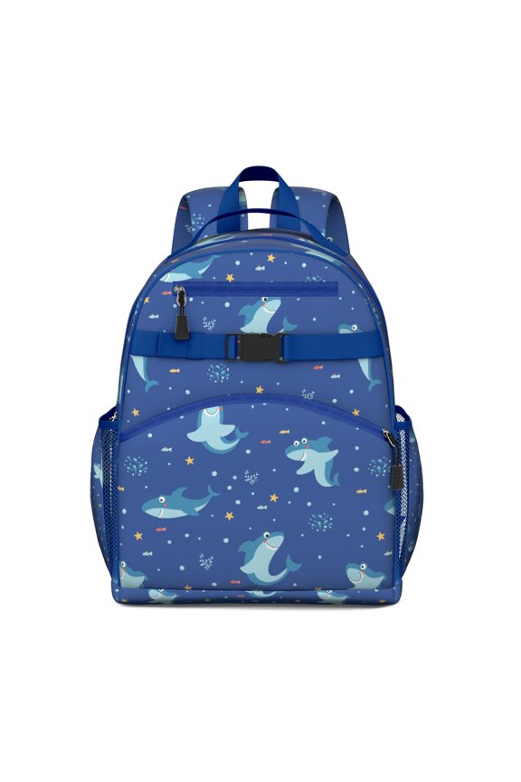 Cute Dolphin Underwater Marine Life Students Backpack, Nautical Ocean Sea Tropical Colorful Abstract Artistic Funny Design