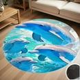 thumbnail image 1 of Cute Dolphins Round Carpet Living Room Bedroom Home Decoration Coffee Table Mat Lounge Rug Chair Mats, 1 of 5