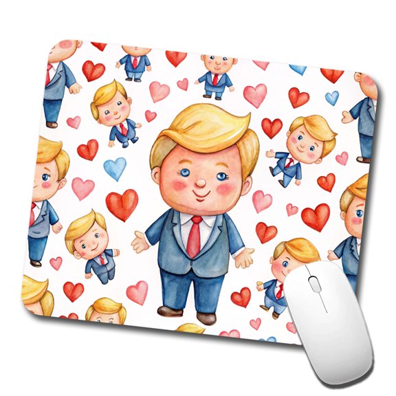 Cute Donald Trumps Hearts Mouse Pad Low Profile Gaming Mat