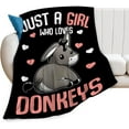 thumbnail image 1 of Cute Donkey Blanket Just A Girl Who Loves Donkeys Throw Blankets for Girls Boys Kids Plush Cozy Flannel Fleece Ultra Soft Fuzzy Animal Party Blanket 60"X50", 1 of 6