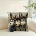thumbnail image 1 of Cute Donkey Throw Pillow Covers 17.72x17.72in, Soft Aesthetic Embroidery Decorative Pillow Cases with Zipper, Farmhouse Decor for Couch Sofa Living Room Porch, 1 of 6