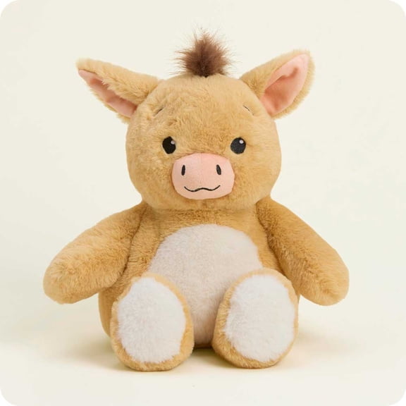 Warmies 13" Cute Donkey Cozy Stuffed Animal, Microwavable Heated Plushie and Weighted Soft Plush Toy
