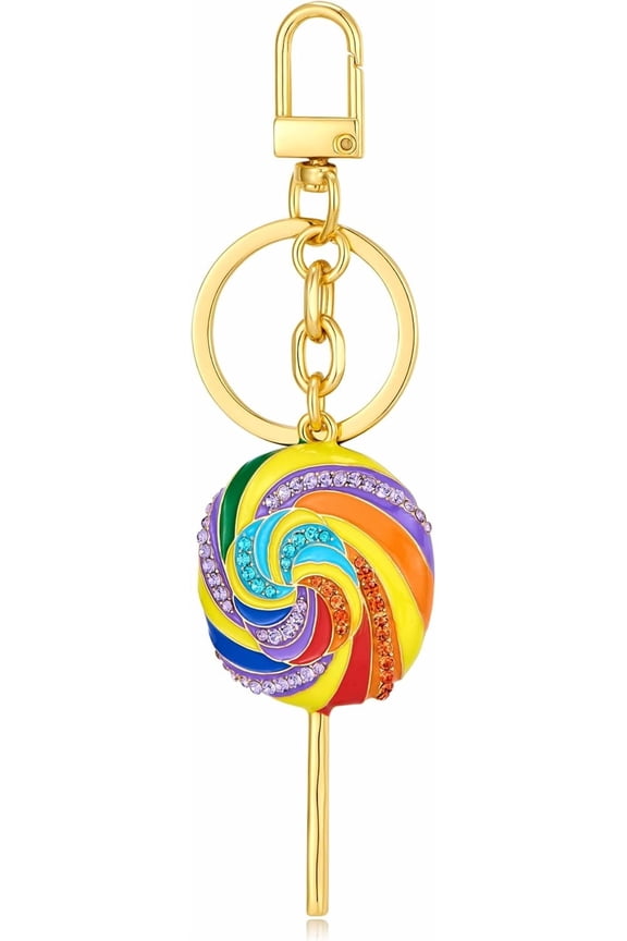 Cute Donut Keychain,Bag Charms, Heart Lollipop Key chains Accessories Decor for Women Purse