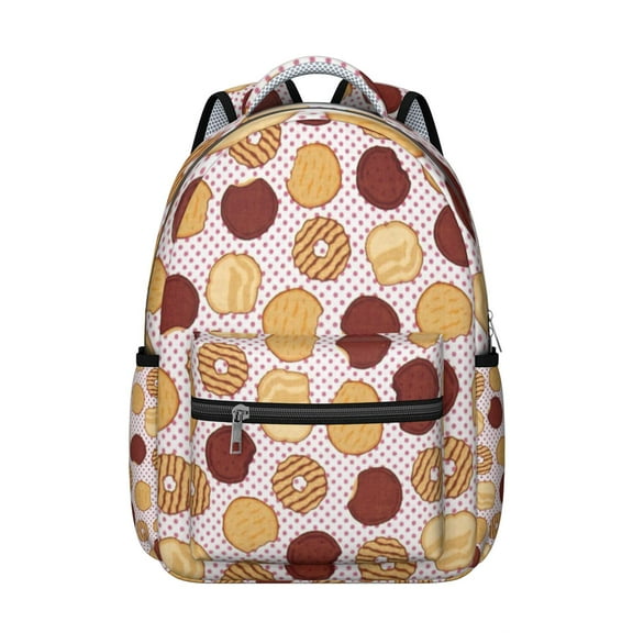 Cute Donut Print Waterproof Bookbag - Durable & Lightweight Backpack with Padded Straps for School, Work, or Daily Use