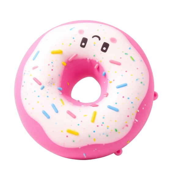 Cute Donut Squeeze Toy PU Slow Rising Stress Relief Sensory Fidget Toy,Blue Pink Frosting Sprinkles Smile Face Soft PU Squishy Toy,Home Office Desk Calm Anxiety Relief Party Favor Present