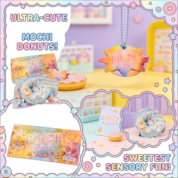 Cute Donut Squeeze Reliever, Soft Mochi Sensory Fidget, Fluffy Desk Decor, 5.12in