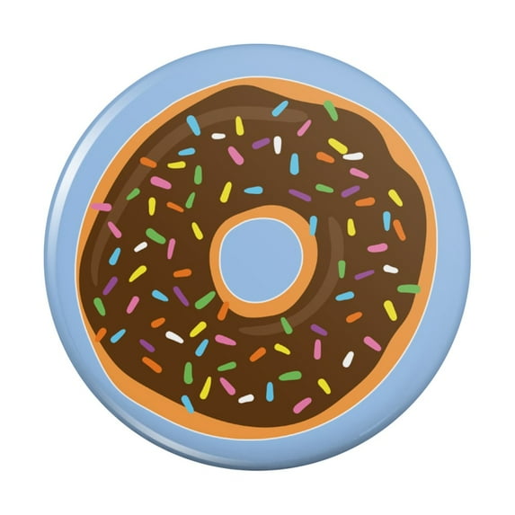Cute Donut with Sprinkles Chocolate Icing Kitchen Refrigerator Locker Button Magnet