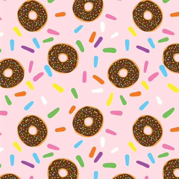 Cute Donut with Sprinkles Chocolate Icing Premium Roll Gift Wrap Wrapping Paper
