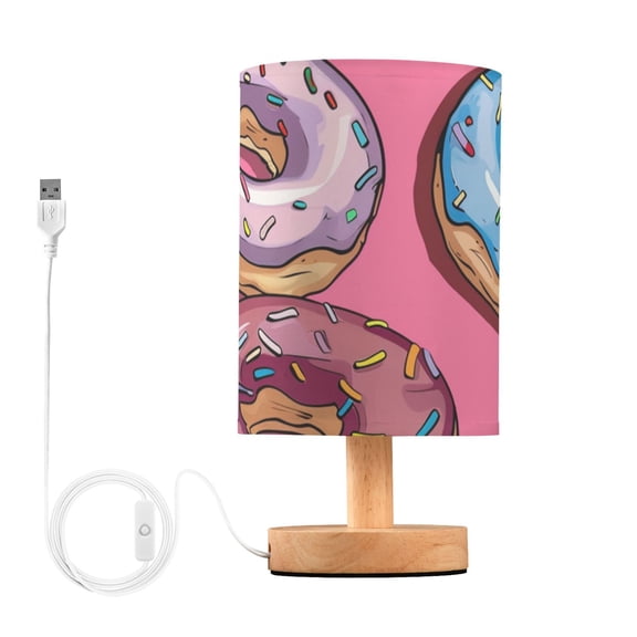Cute Donuts Cartoon Style Table Lamp with USB Port LED Warm Light Lamp Night Light Home Decor