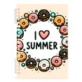 thumbnail image 1 of Cute Donuts with Summer Spiral Journal Notebook College Ruled Notebook 8.3" x 5.7" A5 Lined Thick Paper Page, 1 of 6