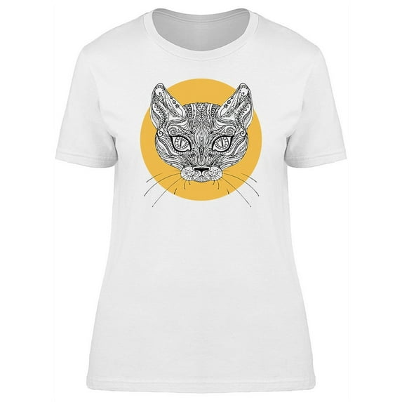 Cute Doodle Cat T-Shirt Women -Image by Shutterstock, Female x-Large