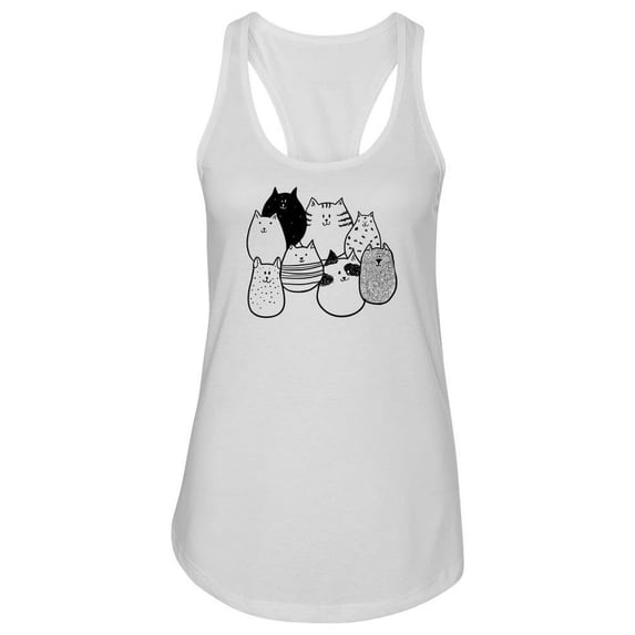 Cute Doodle Cats Tank Women -Image by Shutterstock, Female x-Large