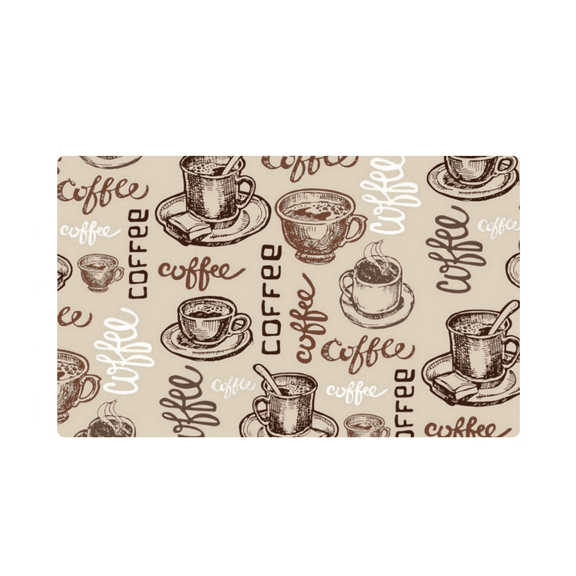 Cute Doodle Coffee Bar Mat Coffee Cup Dish Drying Mat for Countertop Non Slip Rubber Backed Dish Drainer Rack Pad for Espresso Machine Dining Room Decoration
