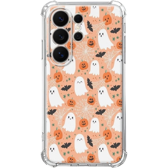 Cute Doodle Ghost Pumpkin Bat Web Soft TPU Case for Samsung Galaxy S26 Ultra