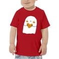 thumbnail image 1 of Cute Doodle Ghost W Heart T - Toddler T-Shirt, Red, 1 of 4